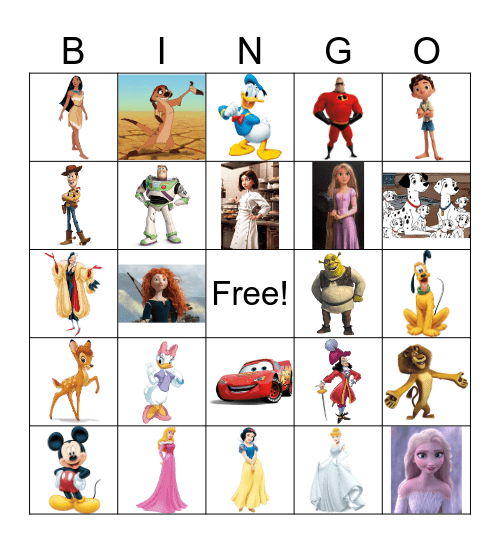 Disney Bingo Card