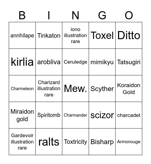 Jack L’s shiny bingo board Bingo Card
