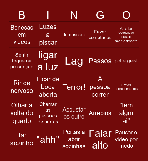 Bingo terror Bingo Card