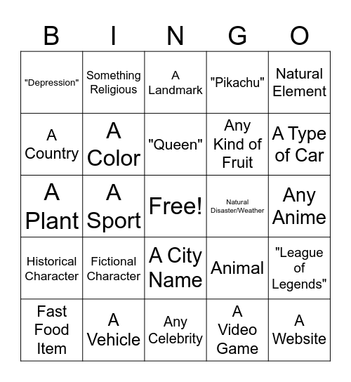 HHEHEHE Bingo Card