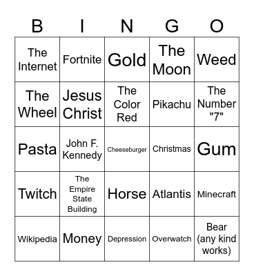 Infinite Craft Bingo Card