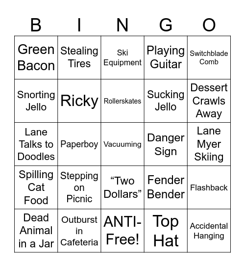 Better Off Dead - Round 1 Bingo Card