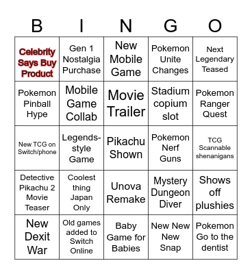 Pokemon Direct 2-27-24 Bingo Card