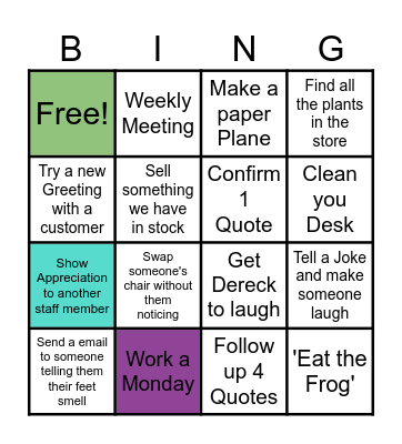 Flooring Design Bingo Card