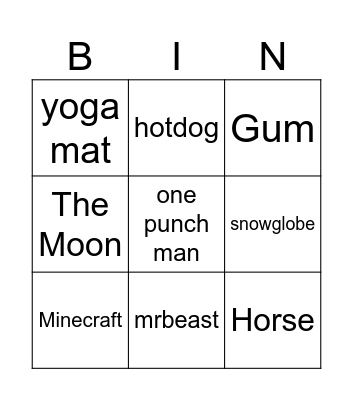 Infinite Craft Bingo Card