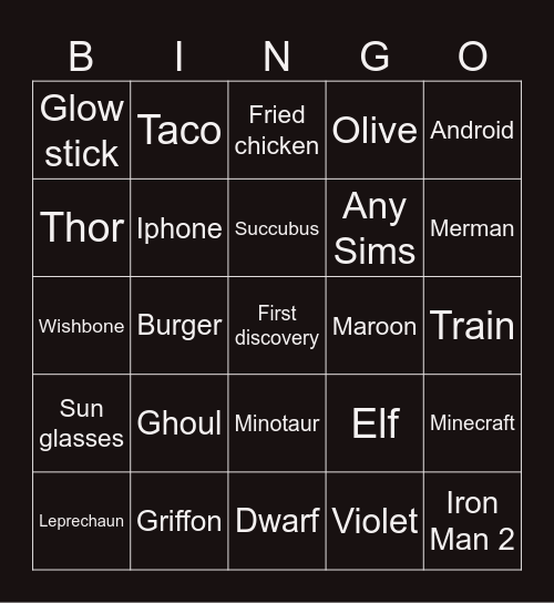 Infinite Craft Bingo Card