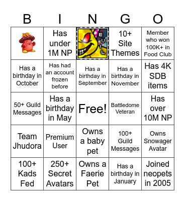 Primordial Bingo Card
