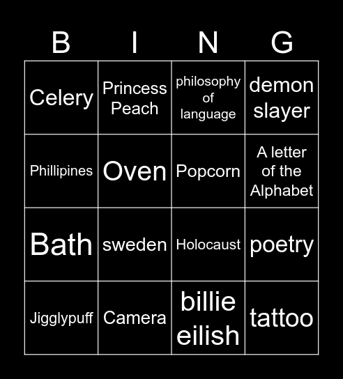Infinite Craft Bingo Card