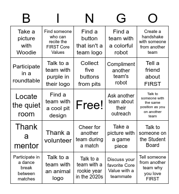 Created by the FIN Student Board Bingo Card