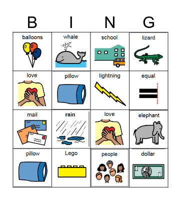 L Sound Bingo Card