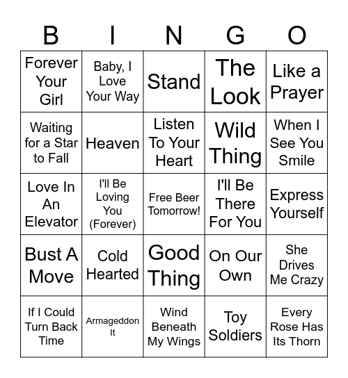 z1989 Bingo Card