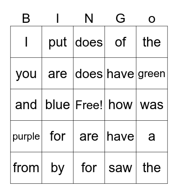 K Heart Bingo Card