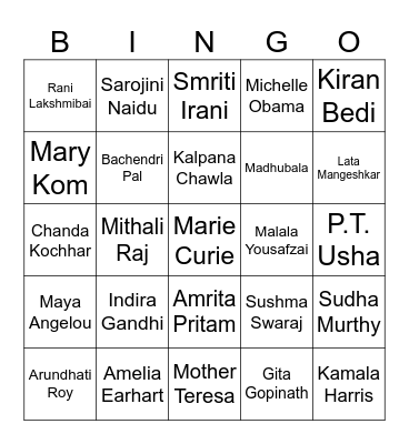 Women’s day Bingo Card