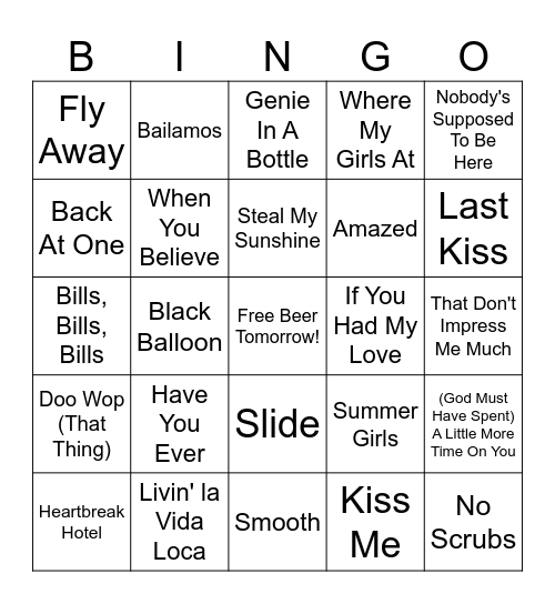 z1999 Bingo Card