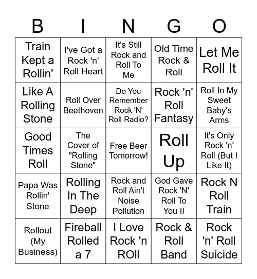 zRoll With It Bingo Card
