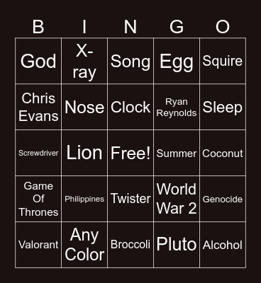 Infinite Craft Bingo Card