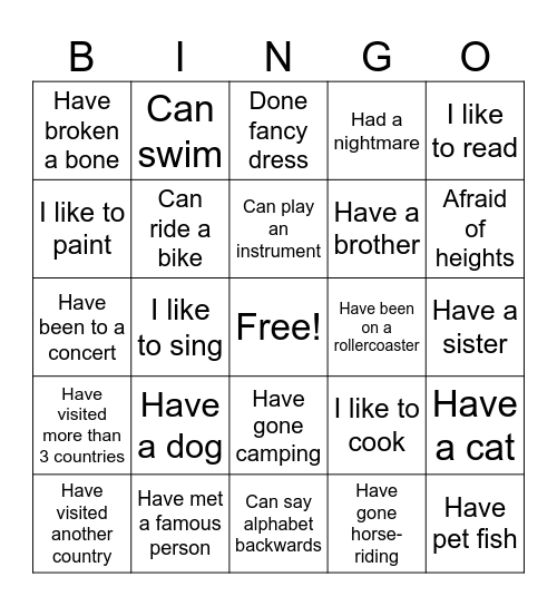 Grade 4.6 Bingo Card