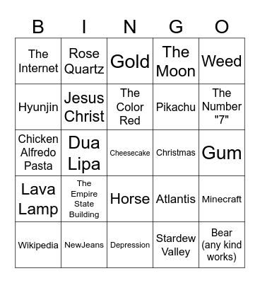 Infinite Craft Bingo Card