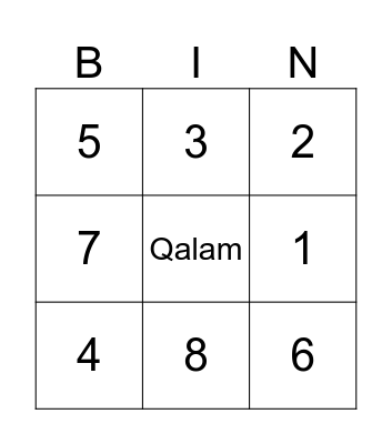 Ramadan 2024 Bingo Card