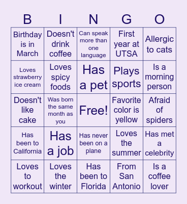 BEI Bingo Card