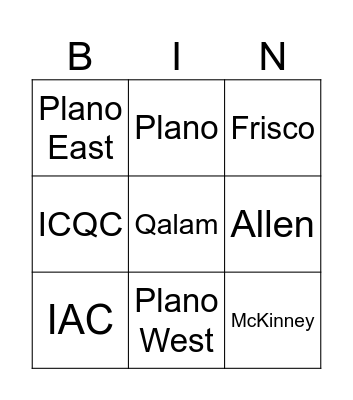 Ramadan 2024 Bingo Card