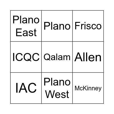 Ramadan 2024 Bingo Card