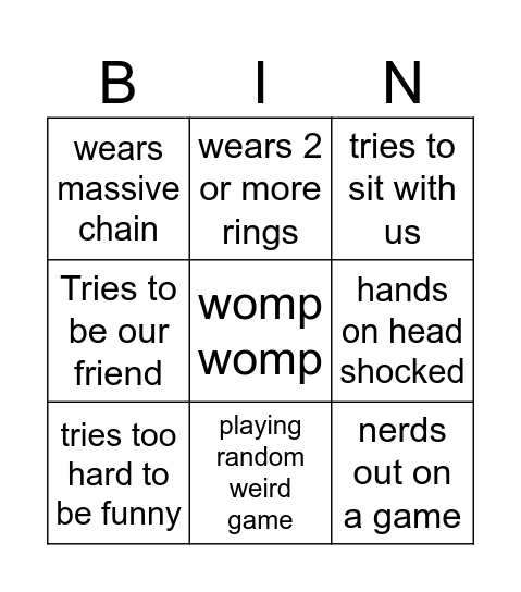 Michael bingo Card