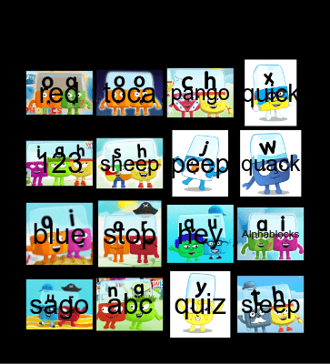 Alphablocks Bingo Phase 3 Bingo Card