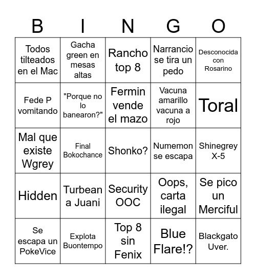 OPEN BT15 Bingo Card