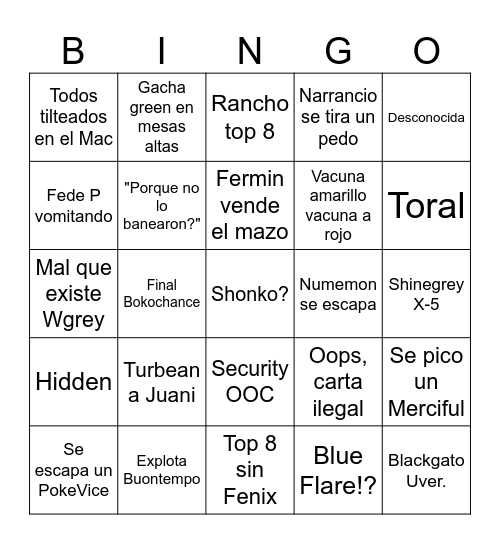 OPEN BT15 Bingo Card