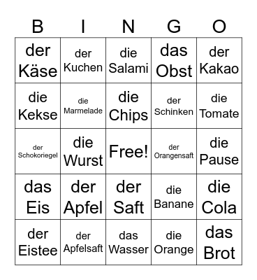 Party Essen Bingo Card