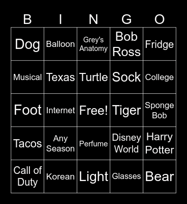 Bingooooo Bingo Card