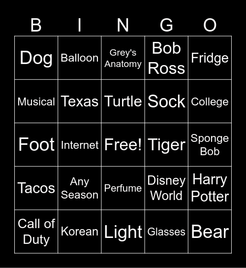 Bingooooo Bingo Card