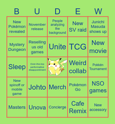 pocket monster 🎁 Bingo Card