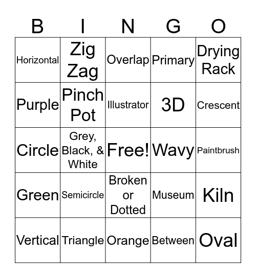 Art Room Review Bingo Card