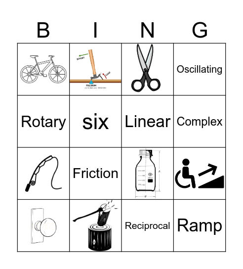 Machines & Motion Bingo Card