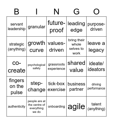 Business bullshit & cliches Bingo Card