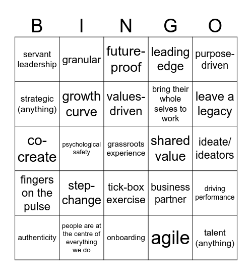 Business bullshit & cliches Bingo Card