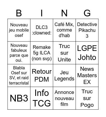 Pokemon Day Bingo Card