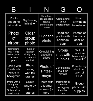 Crane-con bingo Card
