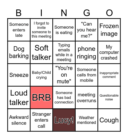 Sylvi Virtual Farewell Party Bingo Card