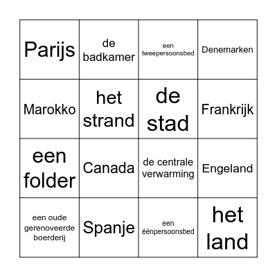 Klas 2 Chap 3 Voc 3.7+3.8+3.9 Bingo Card