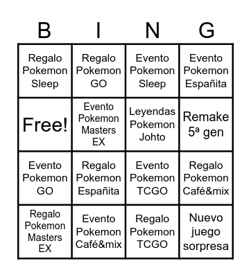 Predicción Pokemon Day 2024 Bingo Card