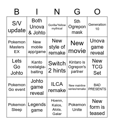 POKEMON DAY 2024 Bingo Card