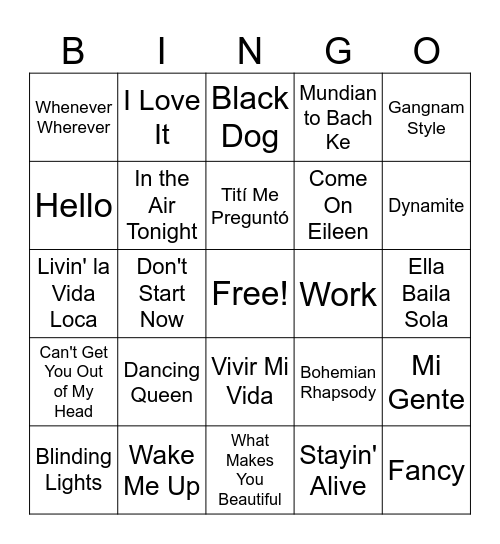 MM International Music #4 Bingo Card