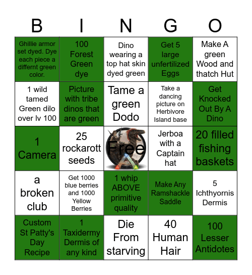 Jerboa Cluster Patty's Day Bingo Card