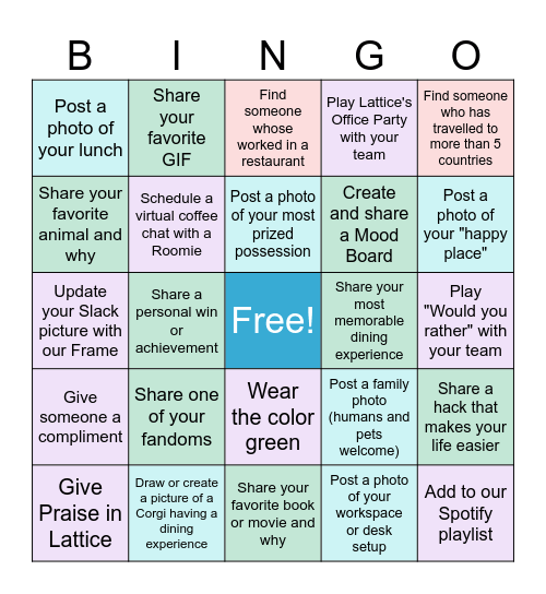 SevenRooms P&E Connection Series Bingo Card