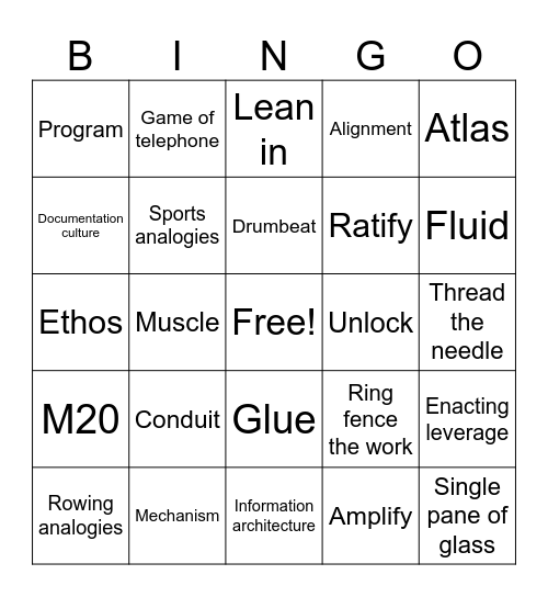 TPM Bingo Card