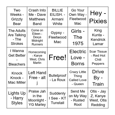 Tie-Breaker 1 Bingo Card
