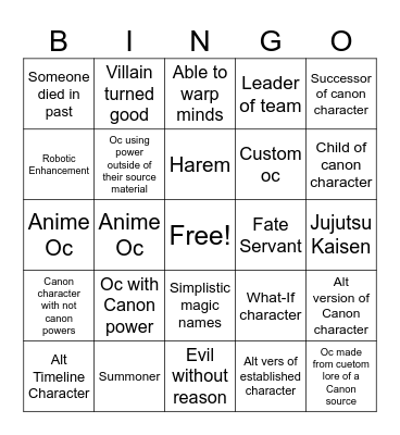 Vexia Bingo Card